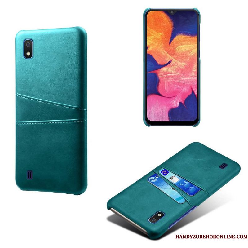 Hoesje Samsung Galaxy A10 Leer Telefoon Rood, Hoes Samsung Galaxy A10 Bescherming Kaart Nieuw