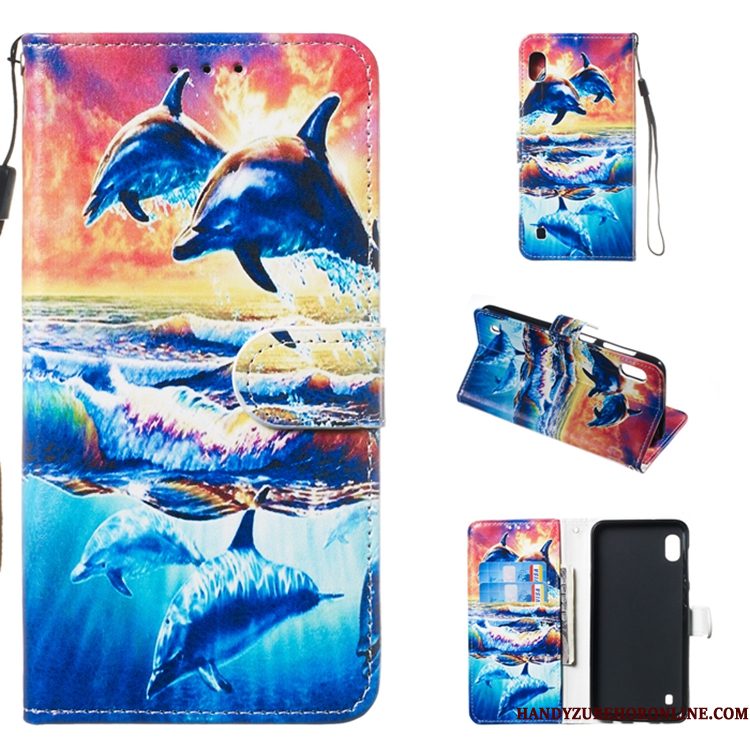 Hoesje Samsung Galaxy A10 Leer Telefoon Wit, Hoes Samsung Galaxy A10 Folio