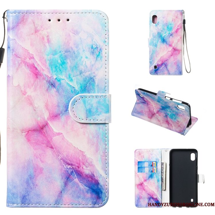 Hoesje Samsung Galaxy A10 Leer Telefoon Wit, Hoes Samsung Galaxy A10 Folio