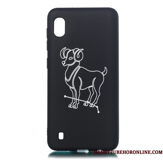 Hoesje Samsung Galaxy A10 Spotprent Hanger Schrobben, Hoes Samsung Galaxy A10 Zacht Zwart Dun