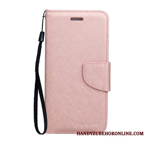 Hoesje Samsung Galaxy A20e Zacht Rose Goud Maand, Hoes Samsung Galaxy A20e Leer Effen Kleurtelefoon