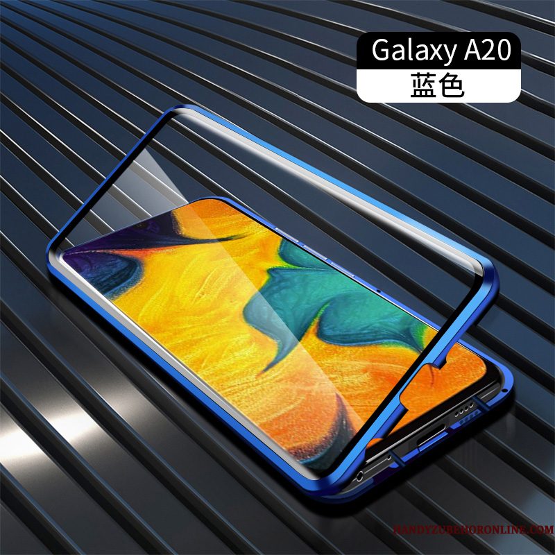 Hoesje Samsung Galaxy A20s Groen Glas, Hoes Samsung Galaxy A20s Telefoon Omkeerbaar