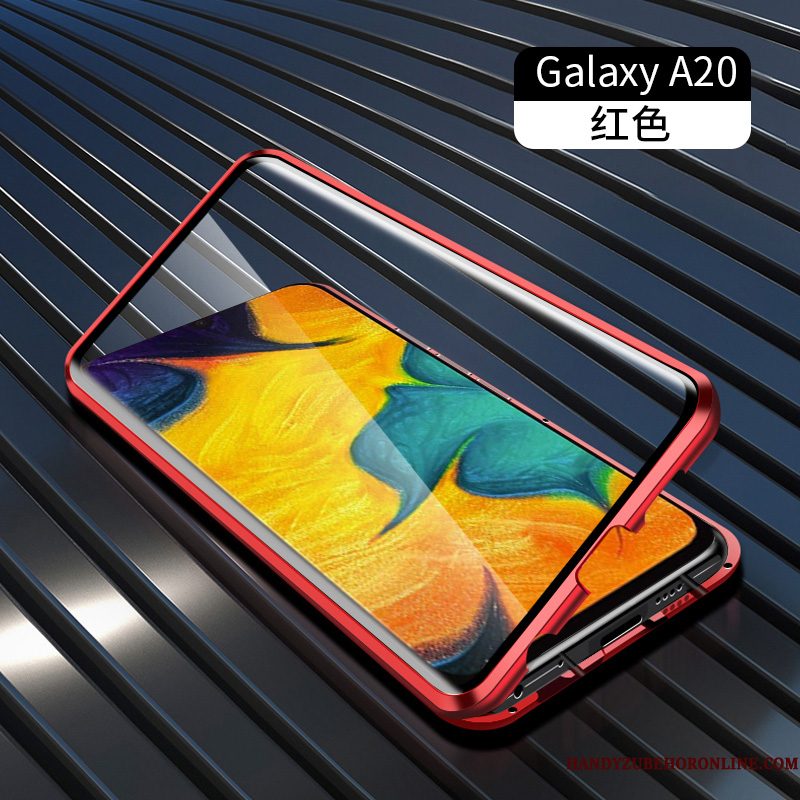 Hoesje Samsung Galaxy A20s Groen Glas, Hoes Samsung Galaxy A20s Telefoon Omkeerbaar