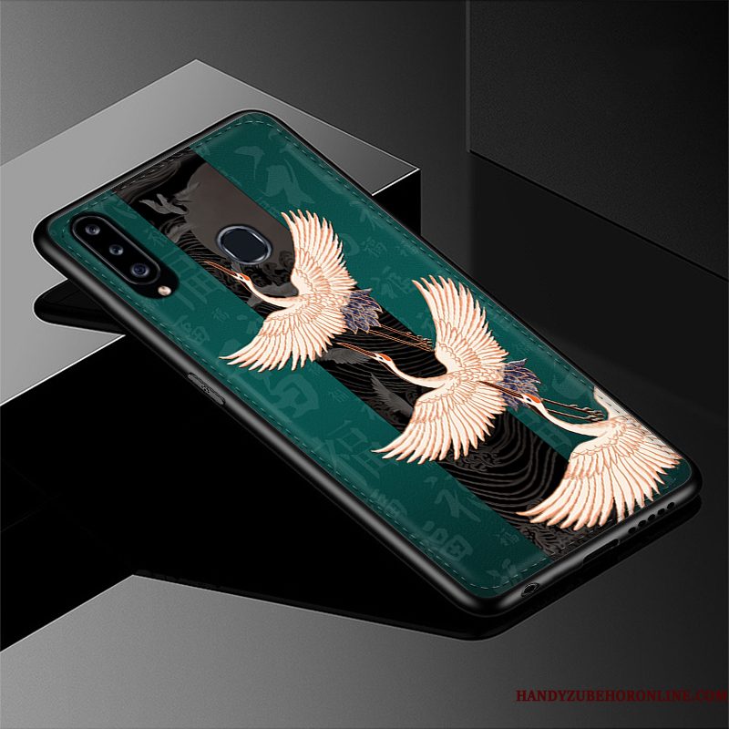 Hoesje Samsung Galaxy A20s Reliëf Telefoon Patroon, Hoes Samsung Galaxy A20s Zakken Anti-fall Trendy Merk