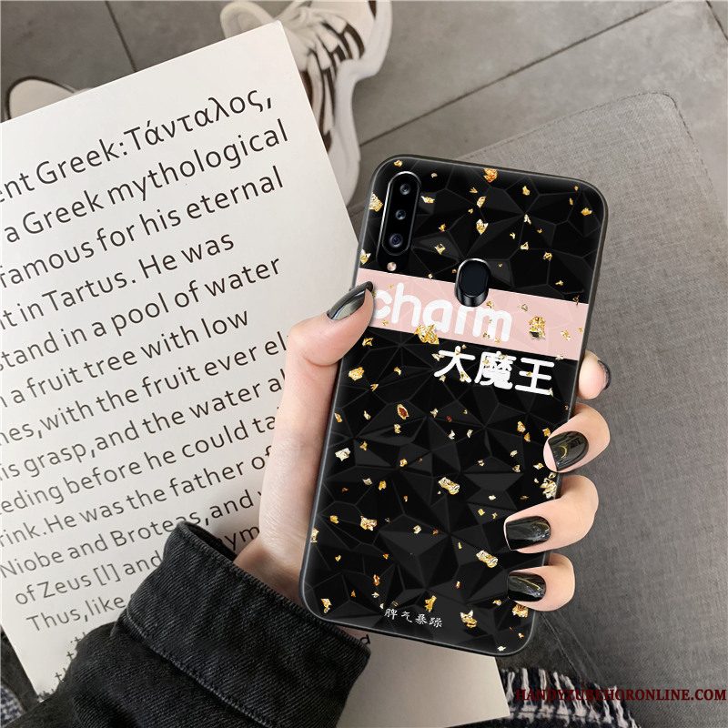 Hoesje Samsung Galaxy A20s Scheppend Lovers Wit, Hoes Samsung Galaxy A20s Siliconen Telefoon Trend