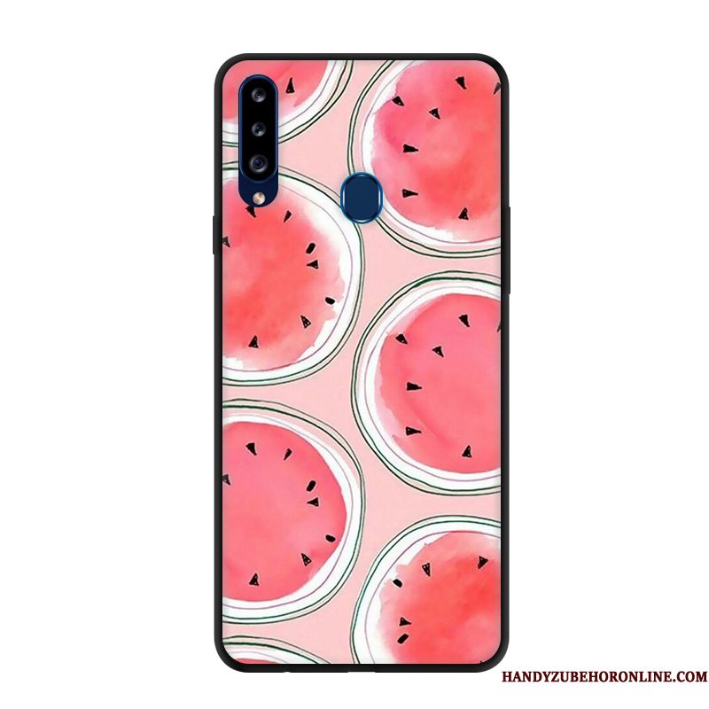 Hoesje Samsung Galaxy A20s Spotprent Anti-fall Rood, Hoes Samsung Galaxy A20s Bescherming Telefoon