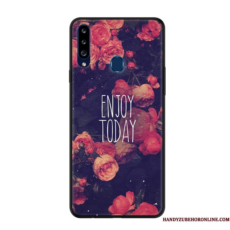 Hoesje Samsung Galaxy A20s Spotprent Anti-fall Rood, Hoes Samsung Galaxy A20s Bescherming Telefoon