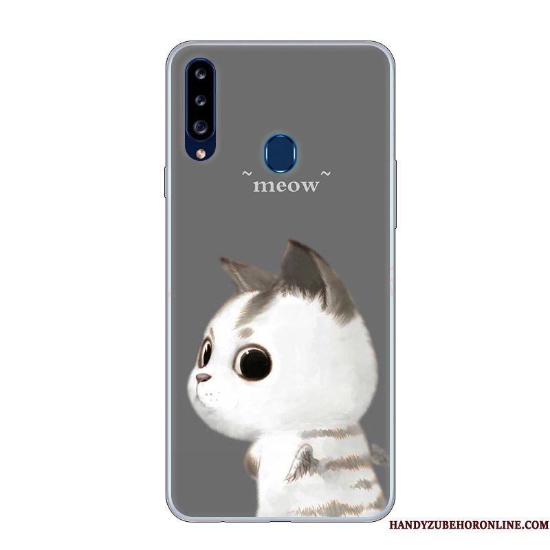 Hoesje Samsung Galaxy A20s Spotprent Anti-falltelefoon, Hoes Samsung Galaxy A20s Bescherming Pas Wit