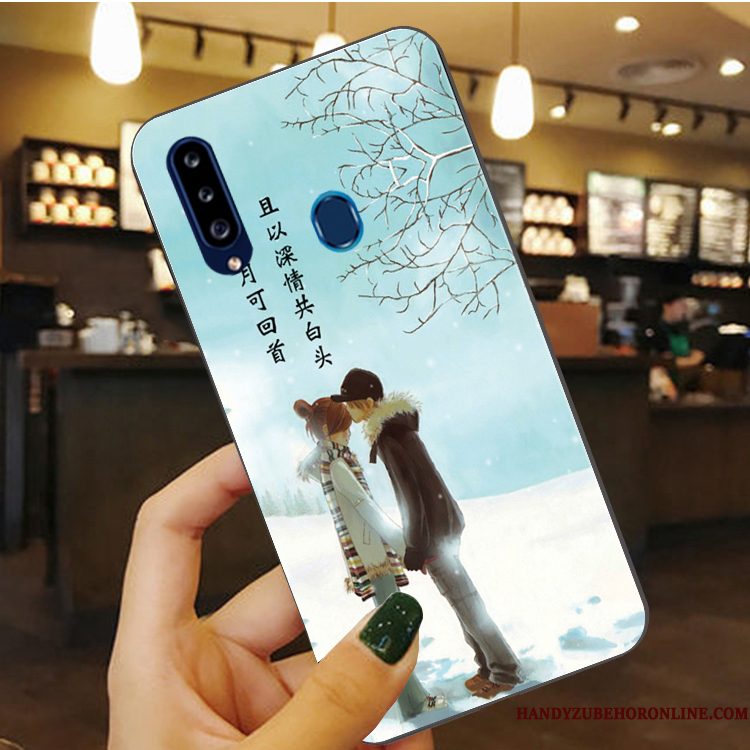 Hoesje Samsung Galaxy A20s Zacht Rozetelefoon, Hoes Samsung Galaxy A20s Siliconen Anti-fall