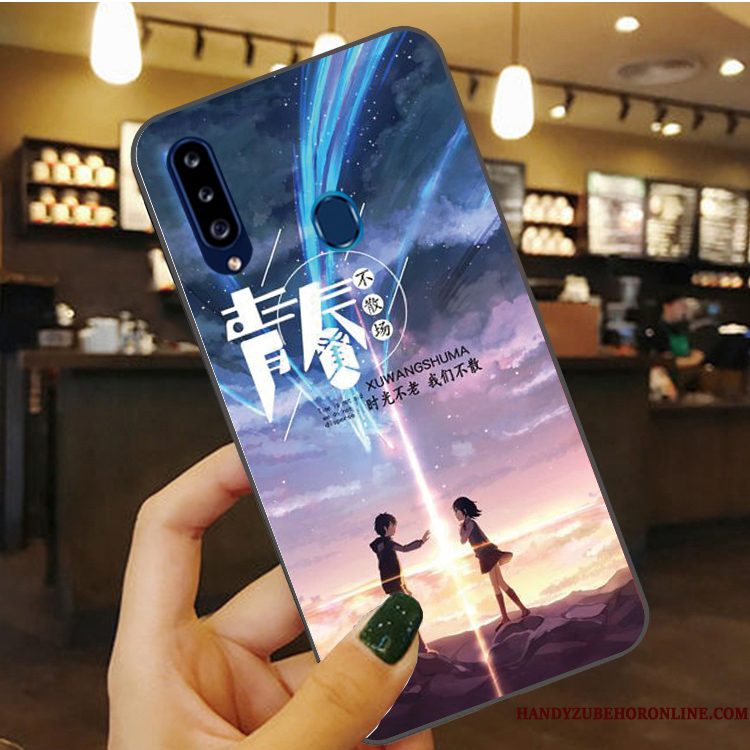 Hoesje Samsung Galaxy A20s Zacht Rozetelefoon, Hoes Samsung Galaxy A20s Siliconen Anti-fall