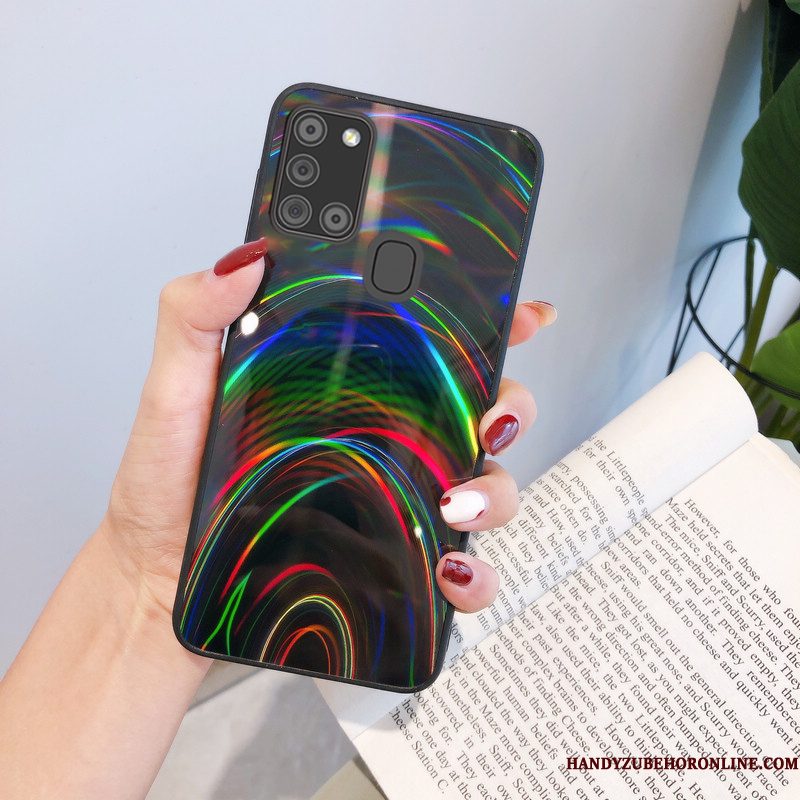 Hoesje Samsung Galaxy A21s Bescherming Lovers Mini, Hoes Samsung Galaxy A21s Luxe Net Red Anti-fall