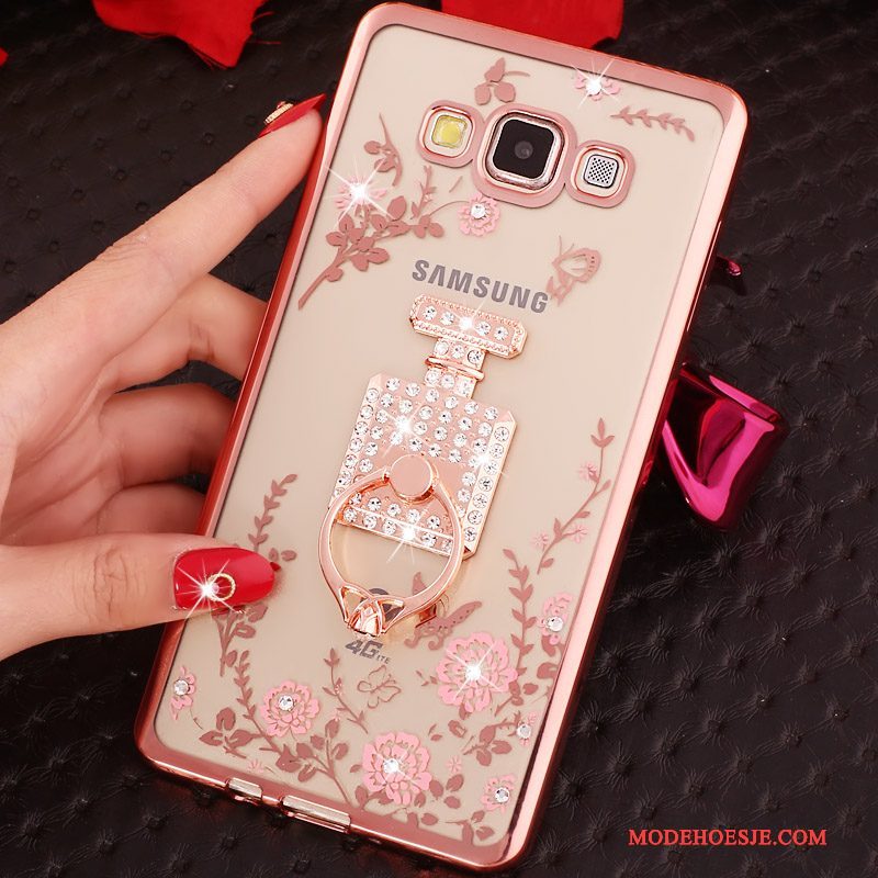 Hoesje Samsung Galaxy A3 2015 Bescherming Telefoon Ring, Hoes Samsung Galaxy A3 2015 Zacht Roze