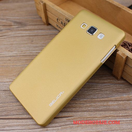 Hoesje Samsung Galaxy A3 2015 Geschilderd Hard Schrobben, Hoes Samsung Galaxy A3 2015 Bescherming Goud Dun