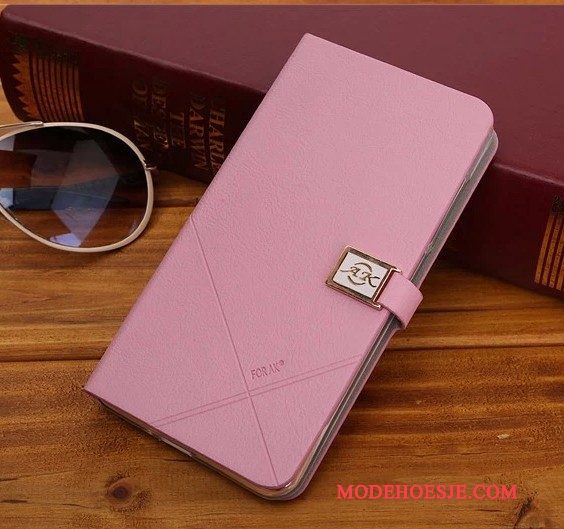 Hoesje Samsung Galaxy A3 2015 Leer Duntelefoon, Hoes Samsung Galaxy A3 2015 Bescherming Roze