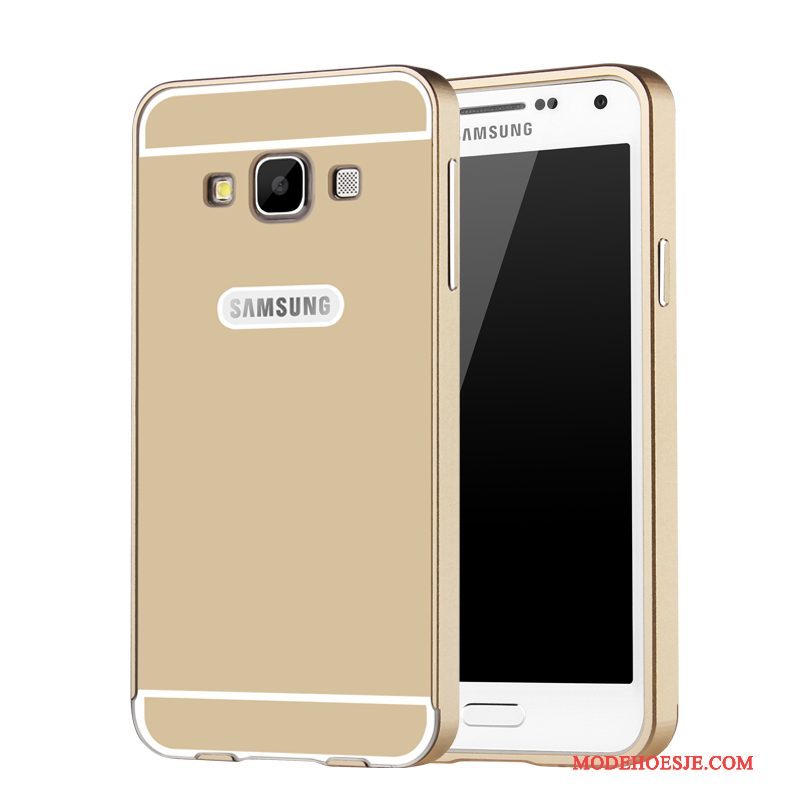 Hoesje Samsung Galaxy A3 2015 Metaal Blauw Omlijsting, Hoes Samsung Galaxy A3 2015 Bescherming Telefoon