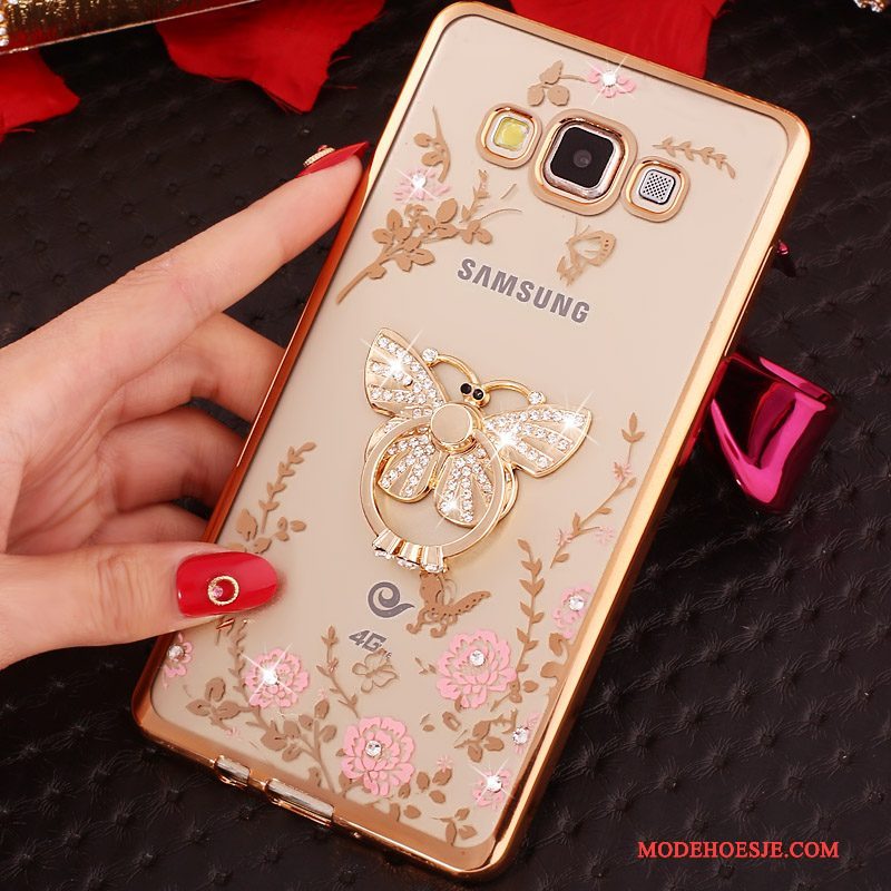 Hoesje Samsung Galaxy A3 2015 Ondersteuning Anti-fall Goud, Hoes Samsung Galaxy A3 2015 Strass Telefoon