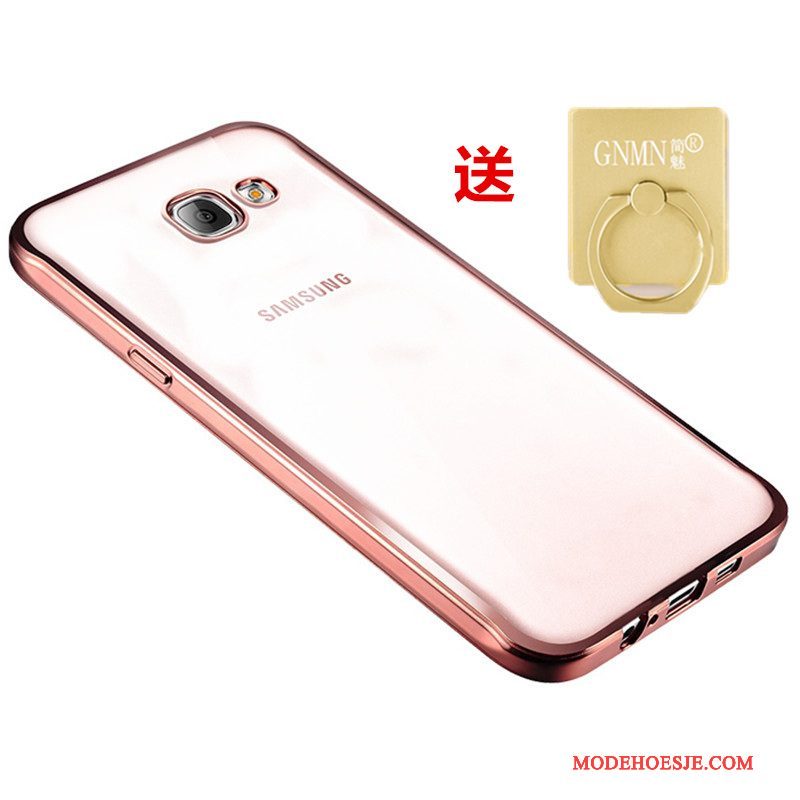 Hoesje Samsung Galaxy A3 2016 Siliconen Doorzichtig Goud, Hoes Samsung Galaxy A3 2016 Zacht