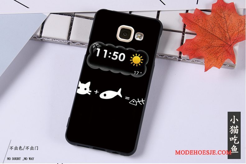 Hoesje Samsung Galaxy A3 2016 Zacht Zwart Anti-fall, Hoes Samsung Galaxy A3 2016 Bescherming Hangertelefoon