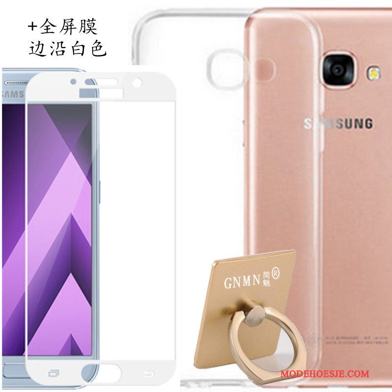 Hoesje Samsung Galaxy A3 2017 Siliconen Doorzichtig Wit, Hoes Samsung Galaxy A3 2017 Zacht Telefoon
