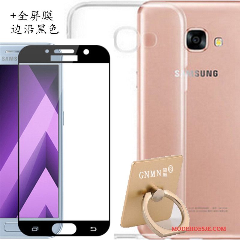 Hoesje Samsung Galaxy A3 2017 Siliconen Doorzichtig Wit, Hoes Samsung Galaxy A3 2017 Zacht Telefoon