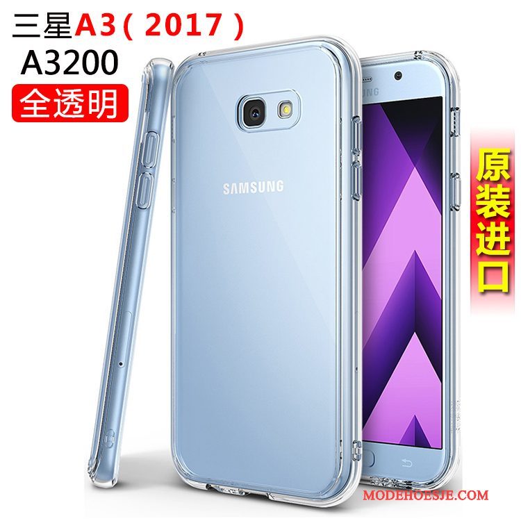 Hoesje Samsung Galaxy A3 2017 Siliconen Wit Anti-fall, Hoes Samsung Galaxy A3 2017 Bescherming Telefoon