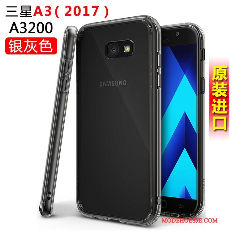 Hoesje Samsung Galaxy A3 2017 Siliconen Wit Anti-fall, Hoes Samsung Galaxy A3 2017 Bescherming Telefoon