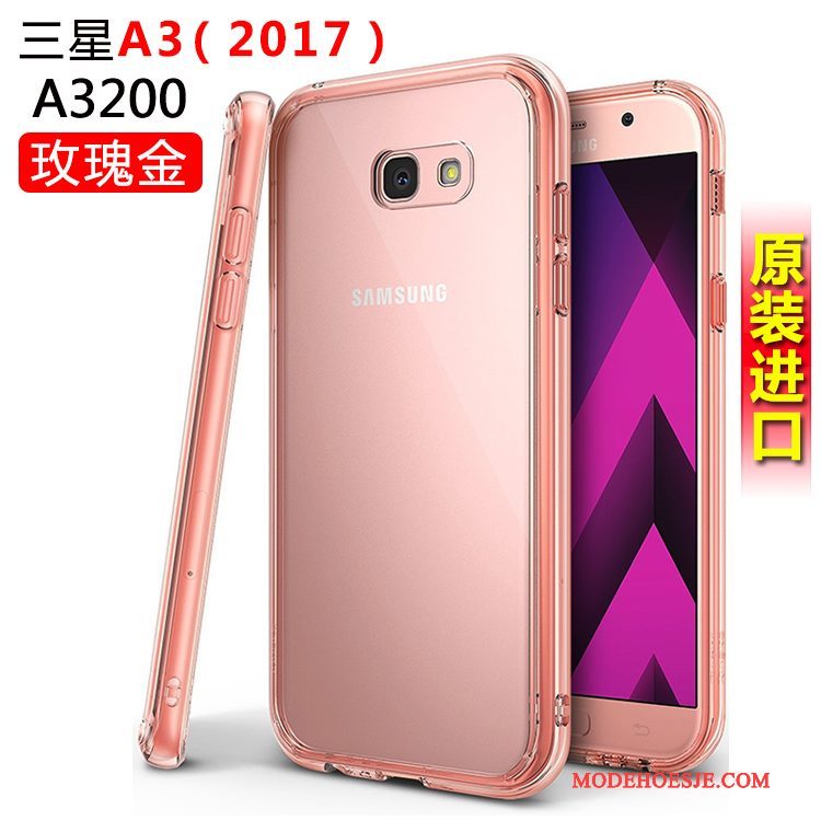 Hoesje Samsung Galaxy A3 2017 Siliconen Wit Anti-fall, Hoes Samsung Galaxy A3 2017 Bescherming Telefoon