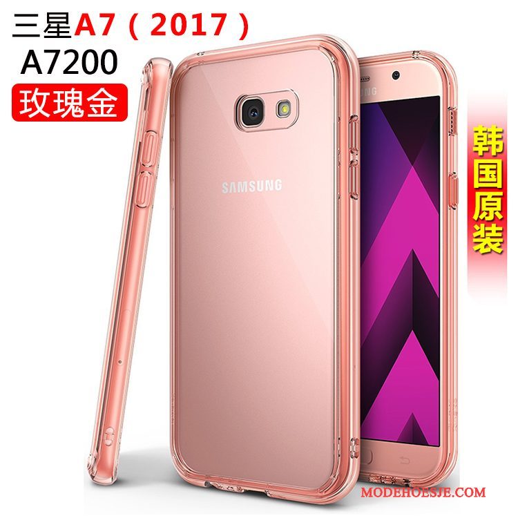 Hoesje Samsung Galaxy A3 2017 Siliconen Wit Anti-fall, Hoes Samsung Galaxy A3 2017 Bescherming Telefoon