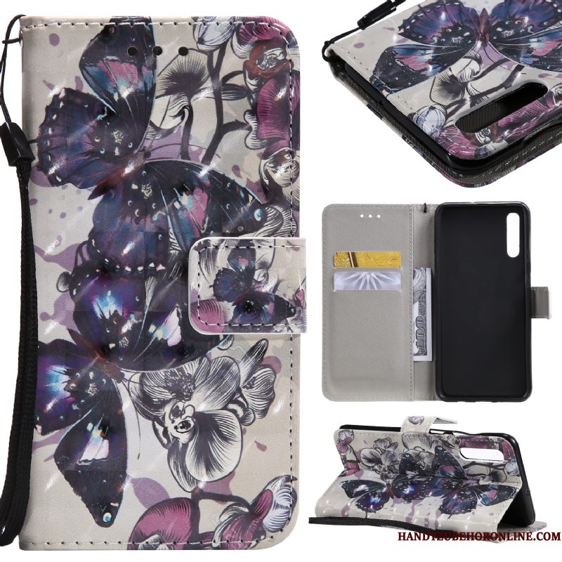 Hoesje Samsung Galaxy A30s Leer Kaarttelefoon, Hoes Samsung Galaxy A30s Folio Wit