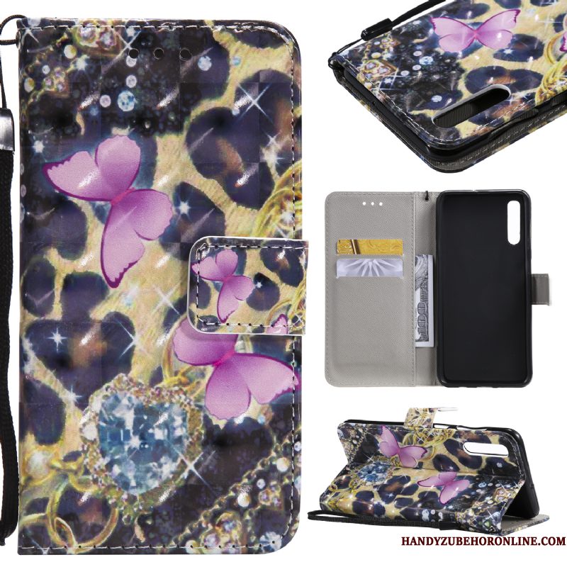 Hoesje Samsung Galaxy A30s Leer Kaarttelefoon, Hoes Samsung Galaxy A30s Folio Wit