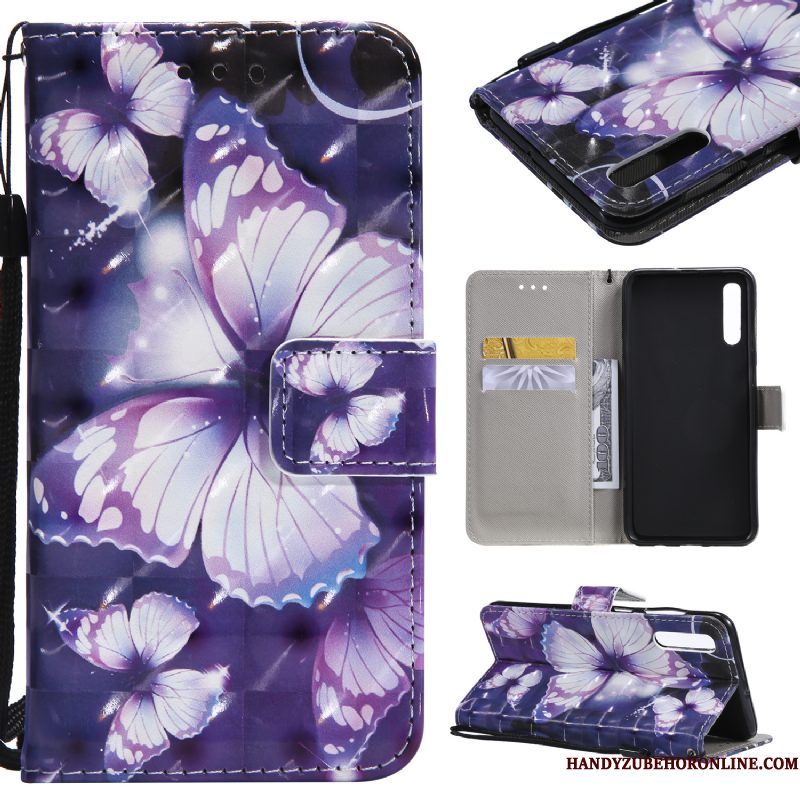 Hoesje Samsung Galaxy A30s Leer Kaarttelefoon, Hoes Samsung Galaxy A30s Folio Wit