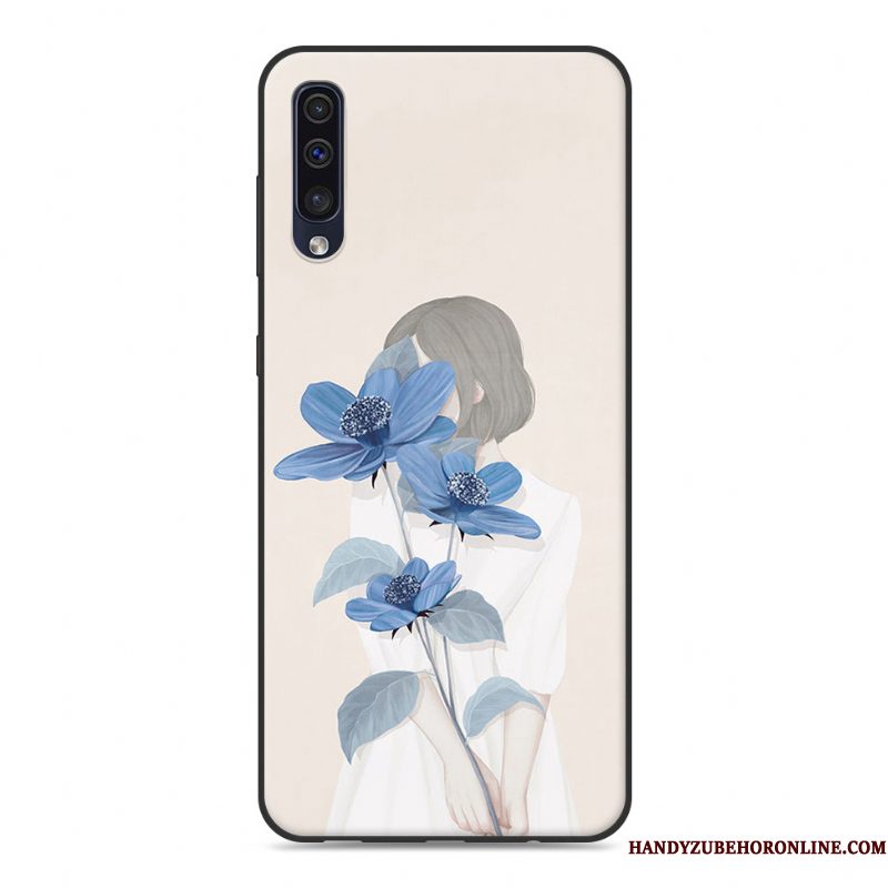 Hoesje Samsung Galaxy A30s Scheppend Wit Persoonlijk, Hoes Samsung Galaxy A30s Zacht Telefoon Trend