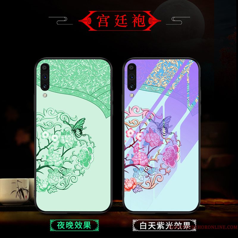 Hoesje Samsung Galaxy A30s Zacht Purper Anti-fall, Hoes Samsung Galaxy A30s Vintage Chinese Stijl Trend