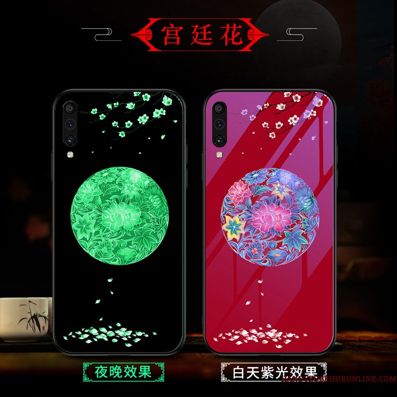 Hoesje Samsung Galaxy A30s Zacht Purper Anti-fall, Hoes Samsung Galaxy A30s Vintage Chinese Stijl Trend