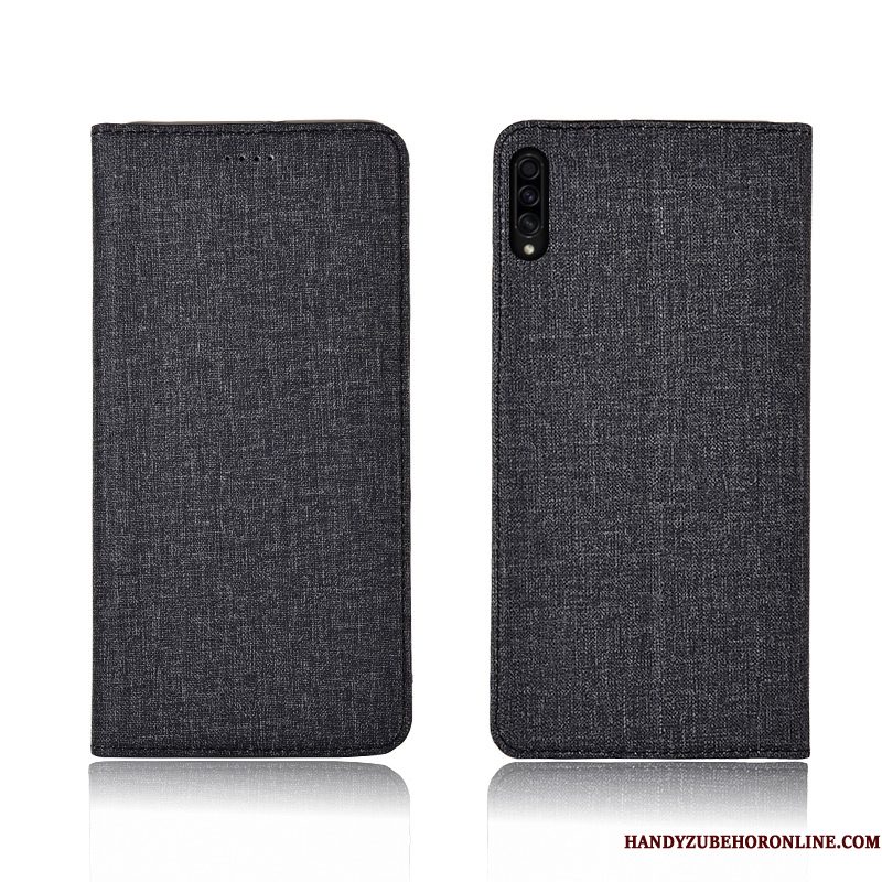 Hoesje Samsung Galaxy A30s Zacht Schrobben Katoen En Linnen, Hoes Samsung Galaxy A30s Zakken Trendy Merktelefoon