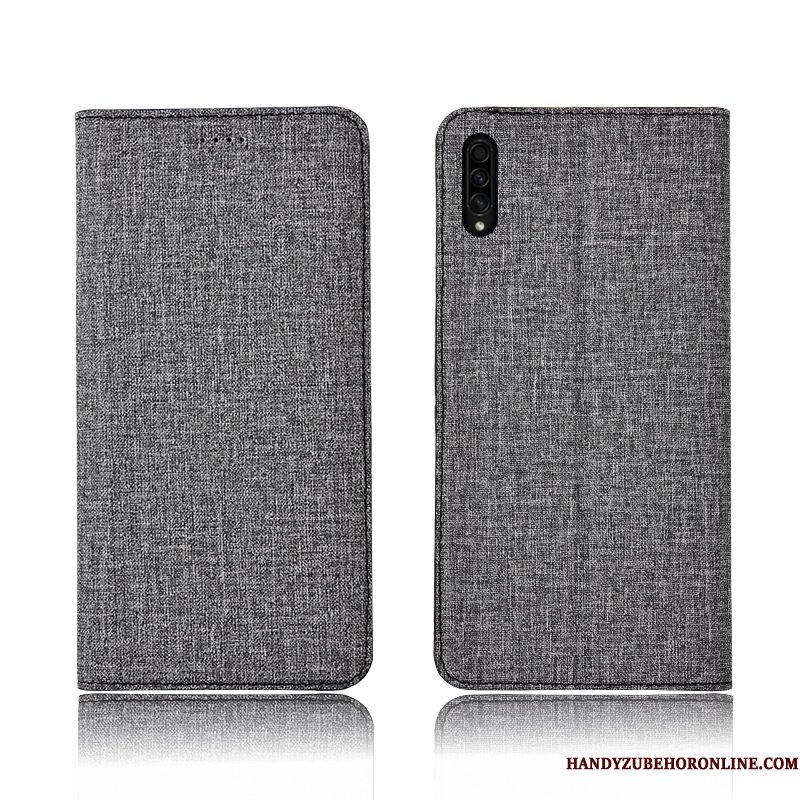 Hoesje Samsung Galaxy A30s Zacht Schrobben Katoen En Linnen, Hoes Samsung Galaxy A30s Zakken Trendy Merktelefoon