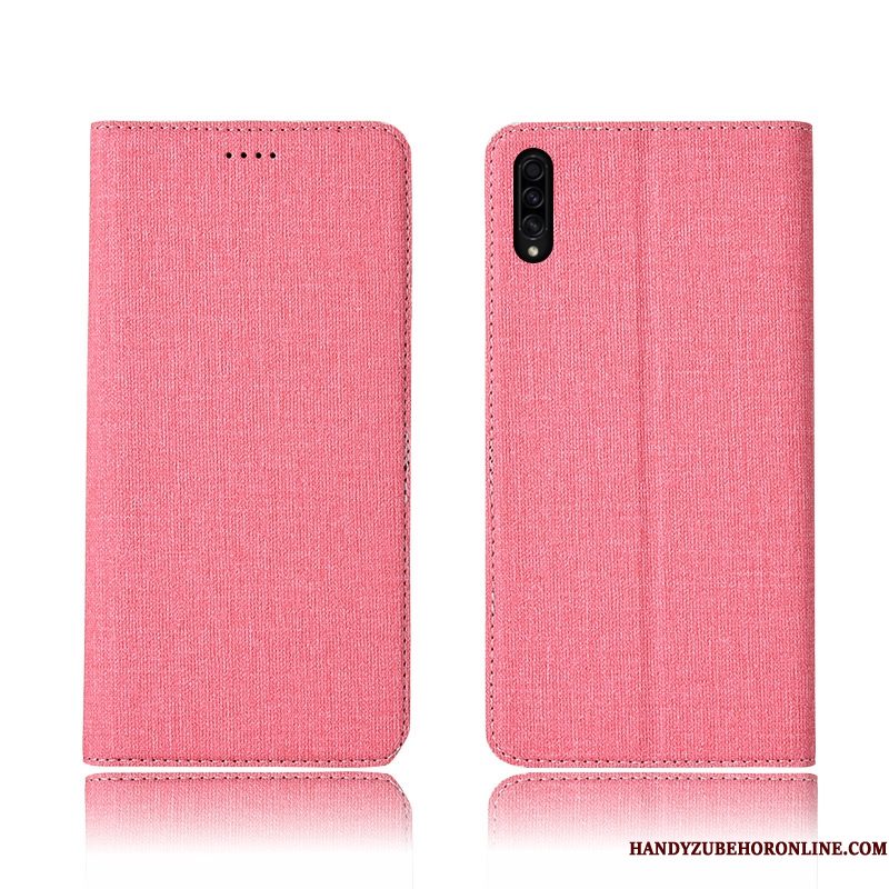 Hoesje Samsung Galaxy A30s Zacht Schrobben Katoen En Linnen, Hoes Samsung Galaxy A30s Zakken Trendy Merktelefoon