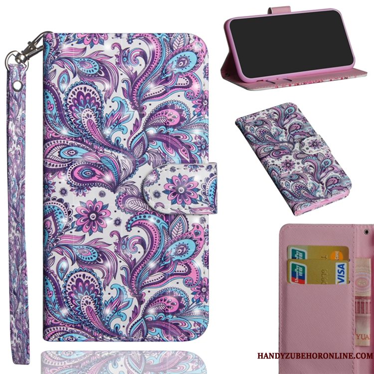 Hoesje Samsung Galaxy A40 Folio Anti-falltelefoon, Hoes Samsung Galaxy A40 Leer Purper