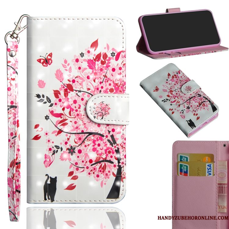 Hoesje Samsung Galaxy A40 Folio Anti-falltelefoon, Hoes Samsung Galaxy A40 Leer Purper