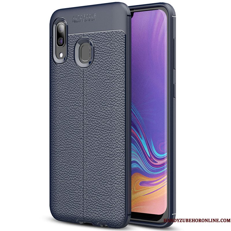 Hoesje Samsung Galaxy A40 Zacht Rood Patroon, Hoes Samsung Galaxy A40 Leer Eenvoudige Soort Aziatische Vrucht