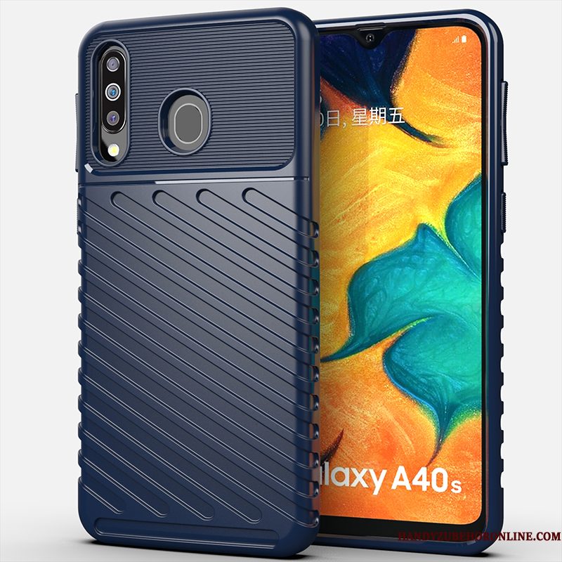 Hoesje Samsung Galaxy A40s Bescherming Zwart Anti-fall, Hoes Samsung Galaxy A40s Eenvoudigetelefoon