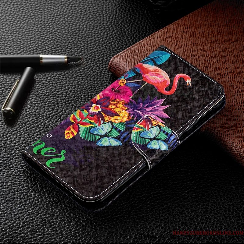 Hoesje Samsung Galaxy A40s Folio Anti-fall Wit, Hoes Samsung Galaxy A40s Zakken Persoonlijk Trend