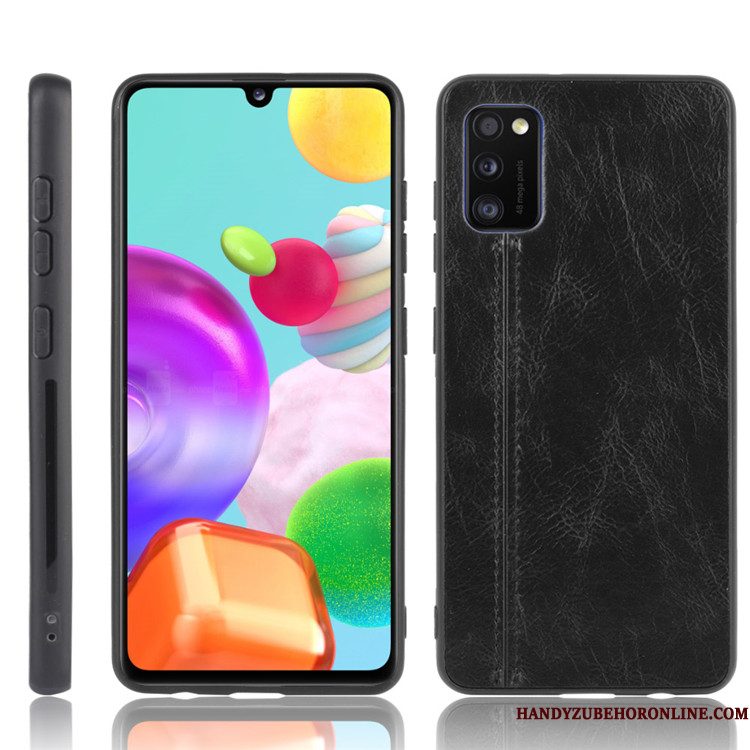 Hoesje Samsung Galaxy A41 Bescherming Trend Hard, Hoes Samsung Galaxy A41 Zakken Anti-fall Zwart