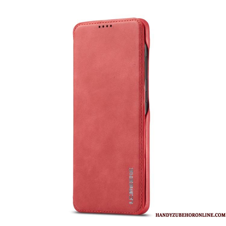 Hoesje Samsung Galaxy A41 Leer Blauw Magnetisch, Hoes Samsung Galaxy A41 Bescherming Anti-falltelefoon