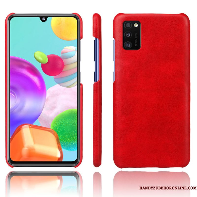 Hoesje Samsung Galaxy A41 Zakken Lichte En Dun Oranje, Hoes Samsung Galaxy A41 Leer Kwaliteittelefoon