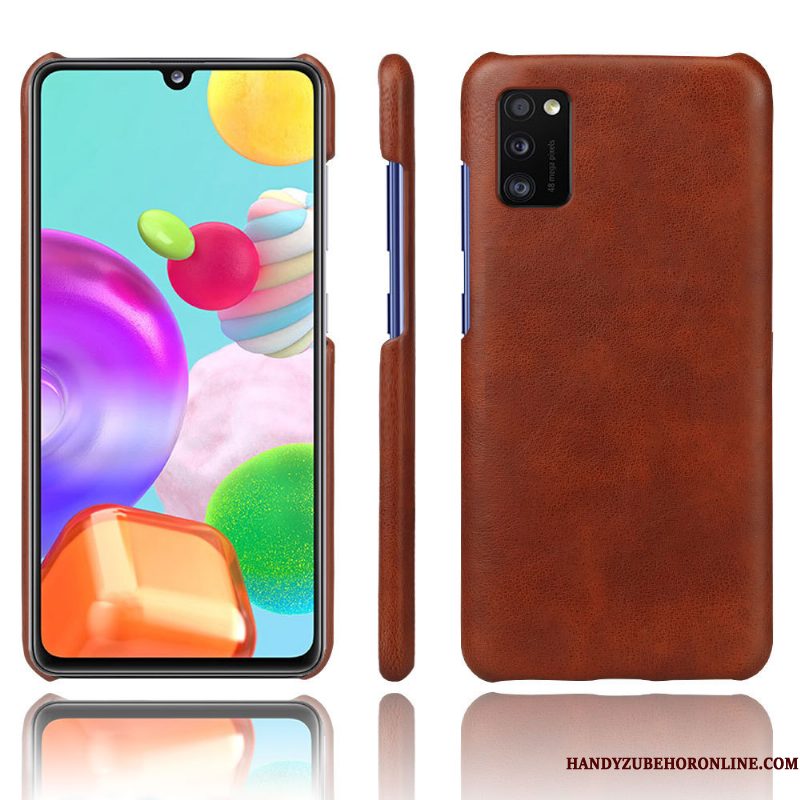 Hoesje Samsung Galaxy A41 Zakken Lichte En Dun Oranje, Hoes Samsung Galaxy A41 Leer Kwaliteittelefoon