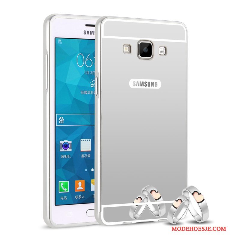 Hoesje Samsung Galaxy A5 2015 Metaal Anti-fall Roze, Hoes Samsung Galaxy A5 2015 Bescherming Omlijsting Achterklep