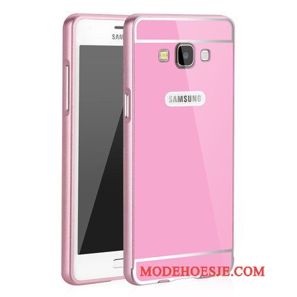 Hoesje Samsung Galaxy A5 2015 Metaal Anti-fall Roze, Hoes Samsung Galaxy A5 2015 Bescherming Omlijsting Achterklep