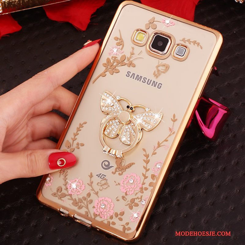Hoesje Samsung Galaxy A5 2015 Ondersteuning Ring Goud, Hoes Samsung Galaxy A5 2015 Zacht Telefoon Trend