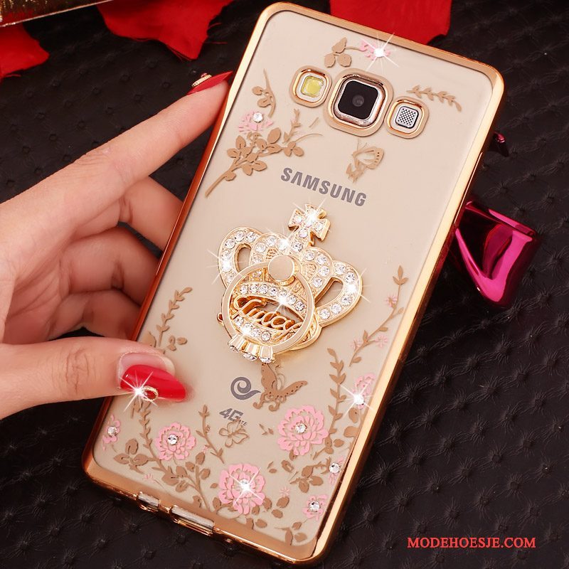 Hoesje Samsung Galaxy A5 2015 Ondersteuning Ring Goud, Hoes Samsung Galaxy A5 2015 Zacht Telefoon Trend